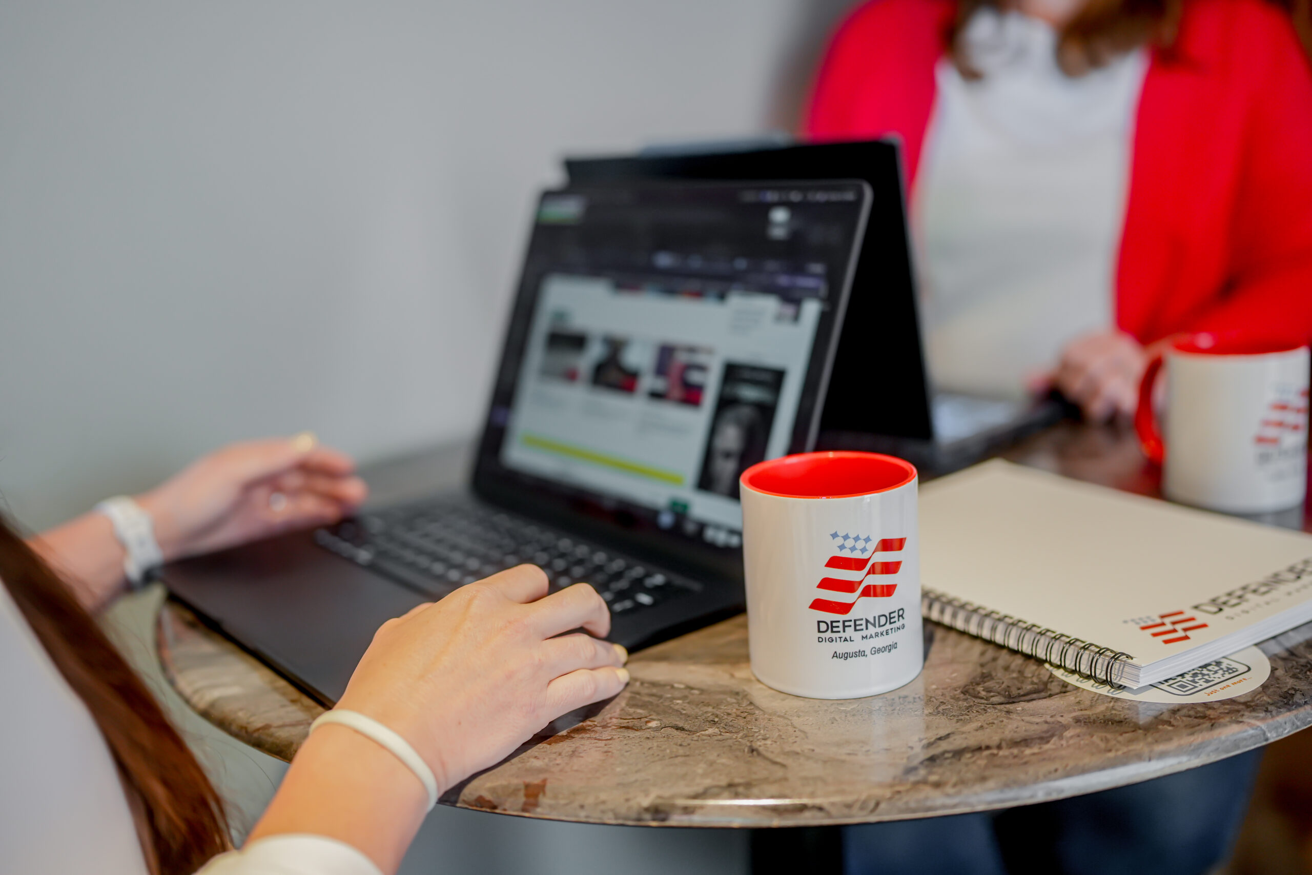 Website work on a laptop